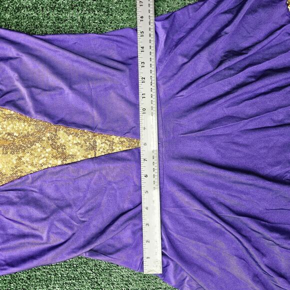 Women Lyrical Dance Dress Leotards Shiny Sequin Asymmetrical Bodysuit Dancewear - Picture 9 of 11